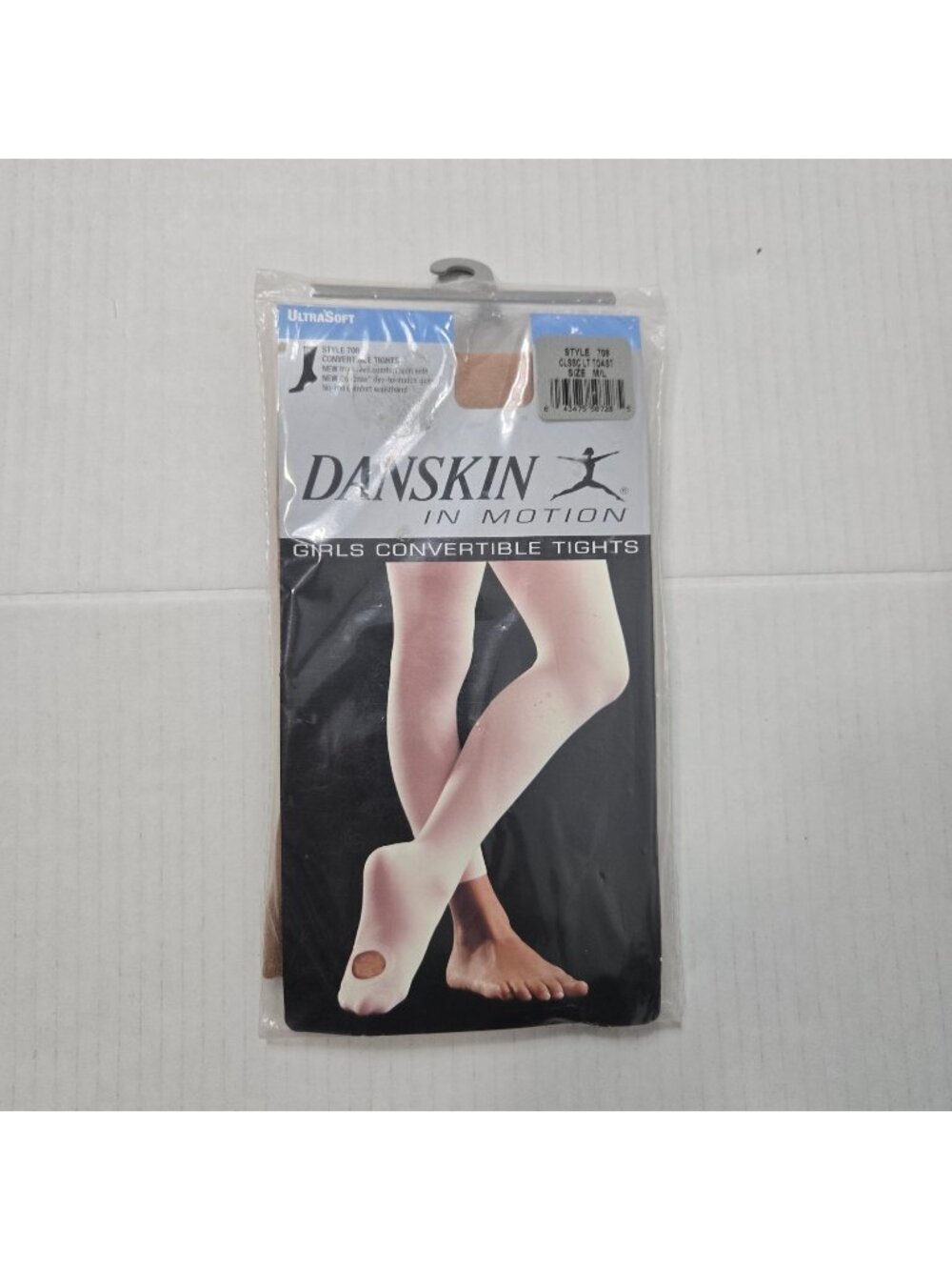 Danskin In Motion Size M/L Girls Convertible Tights in Classic Light Toast 708